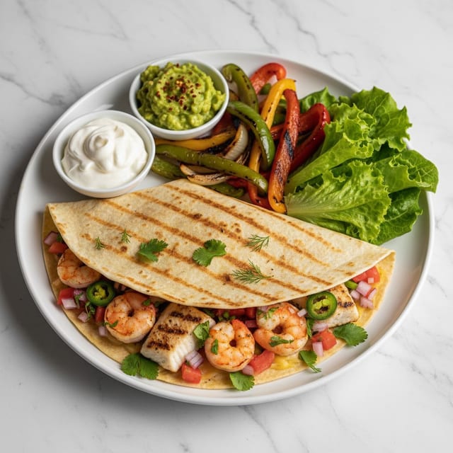 Seafood Quesadilla.