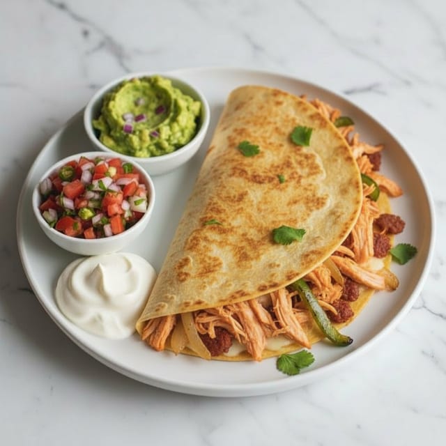 Shredded Chicken Quesadilla.