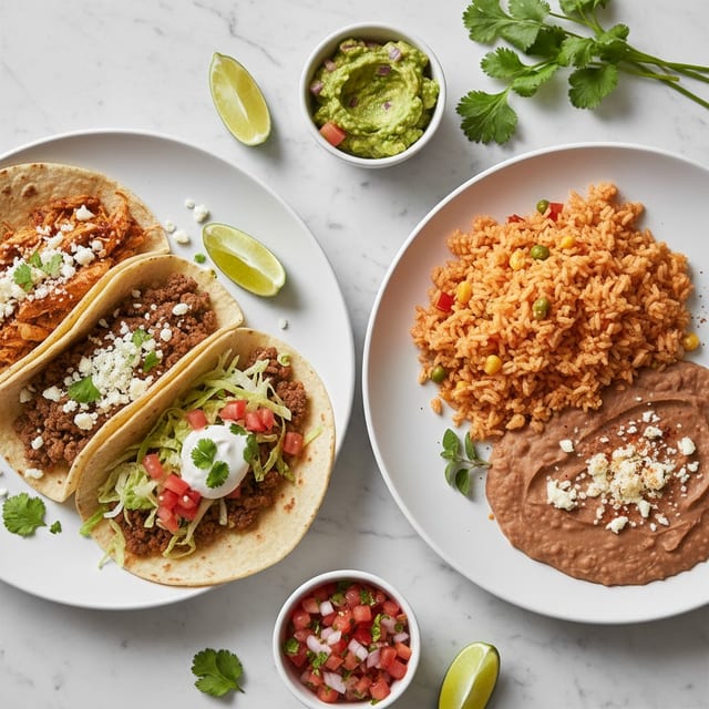 10. Two Tacos, Rice and Beans Combo.