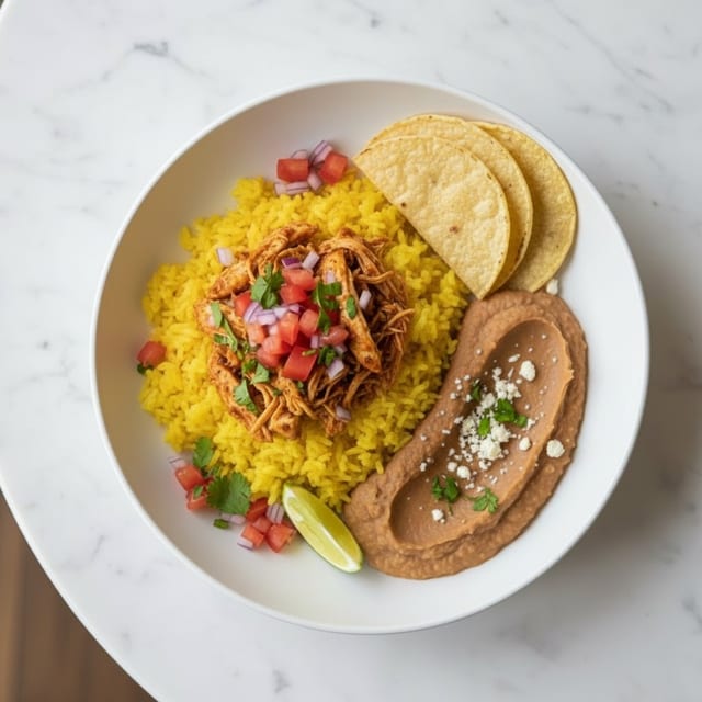 1. Kids Taco Rice, Refried Beans.