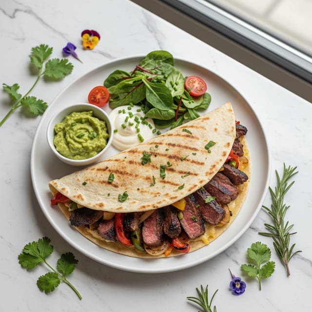 Carbon Steak Quesadilla.