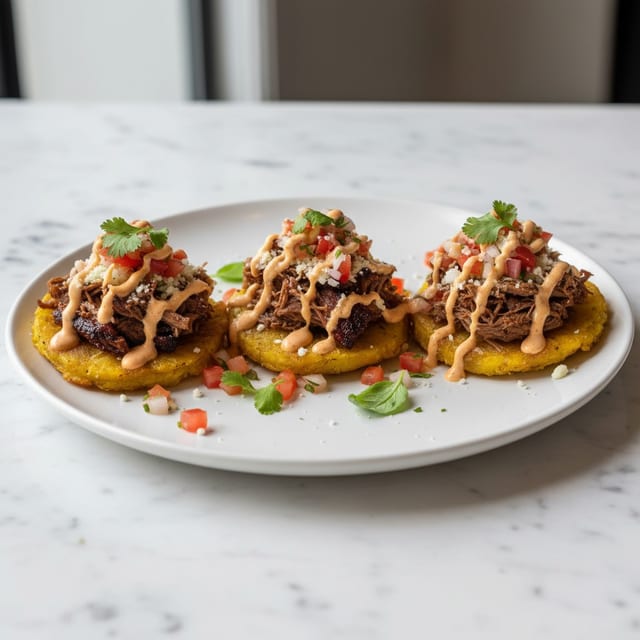 Tostones Con Brisket.